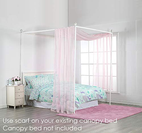 Royale Linens Bed Canopy Scarf, Blush Sheer, For All Bed Sizes #TOP1