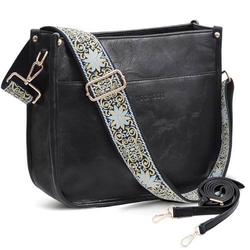 Image of WOOMADA Hobo Handbag for Women Vegan Leather Crossbody Bags Trendy Shoulder Bag with 2 Adjustable Strap
