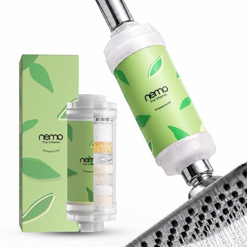 Image of NEMO Vitamin Shower Filter (Slow Green Tea) | Made in South Korea | Vitamin C + Glycerin Enriched | For Soft Skin & Smooth Hair | Advanced Chlorine & Rust Removal | De-stress with Aromatherapy