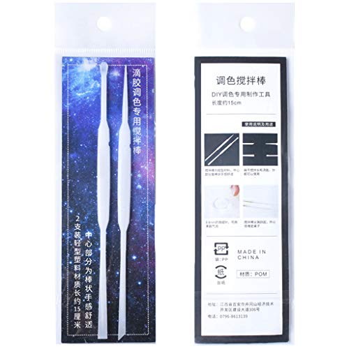 Nawwgy 2Pcs Resin Mold Silicone Stirrers Spoon Casting Jewelry Tools Epoxy Color Stick Two-Piece Set