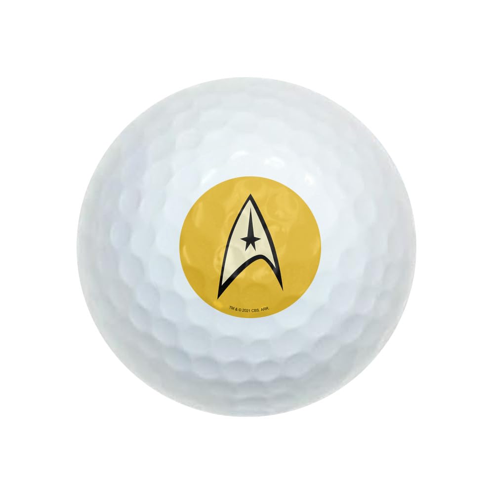 Star Trek Command Shield Wilson Golf Balls 12 Pack, Regulation Size Full Color Premium Golf Balls
