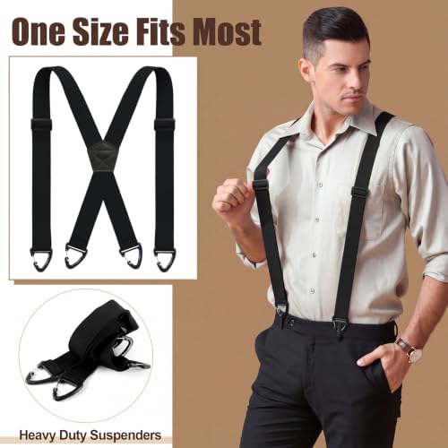 Image of Janmercy 2 Pcs X Back Hidden Suspenders for Men