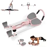 Máquina Estirar Piernas Plank 2 en 1, Barra Separadora de Piernas, Máquina de Estiramiento de Espagat, Ajustable 0 a 180°, Extensible 72 a 90 cm, para Ballet, Danza, Yoga, Artes Marciales, Gimnasia