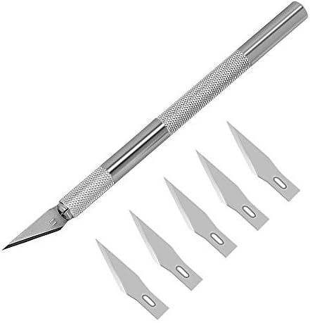 Color You Professional Stainless Steel Precision Knife Hobby Knife Razor Tool with 5 Spare Blades for Phone PC Tablet Drone Repair DIY Art Work Cutting Caving Knife Sculpture, etc.