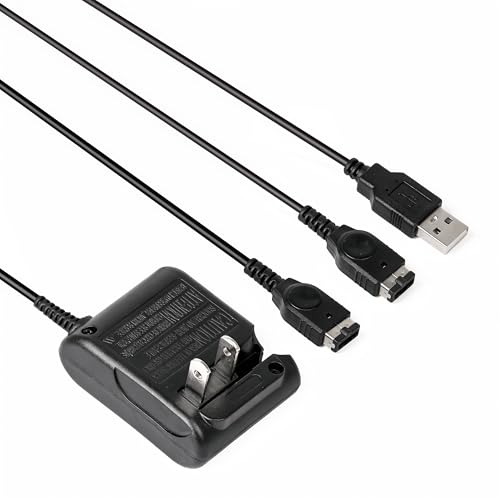Image of Funturbo Gameboy Advance SP Charger, GBA SP Charger Set with USB Charging Cable and Wall Adapter