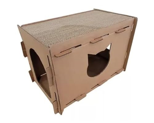 Arranhador Toca para Gatos Brinquedo Anti Stress Tipo Casinha