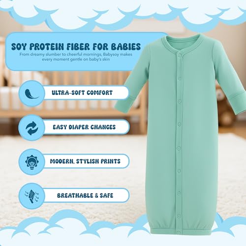 Image of Babysoy Organic Modern Solid Bundler /Gown