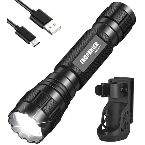 Tactical Flashlights High Lumens-1200 LM Police Flashlight with Holster for Duty Belt,Single Mode LED Flashlight for Camping/Law Enforcement-Sentinel-X1