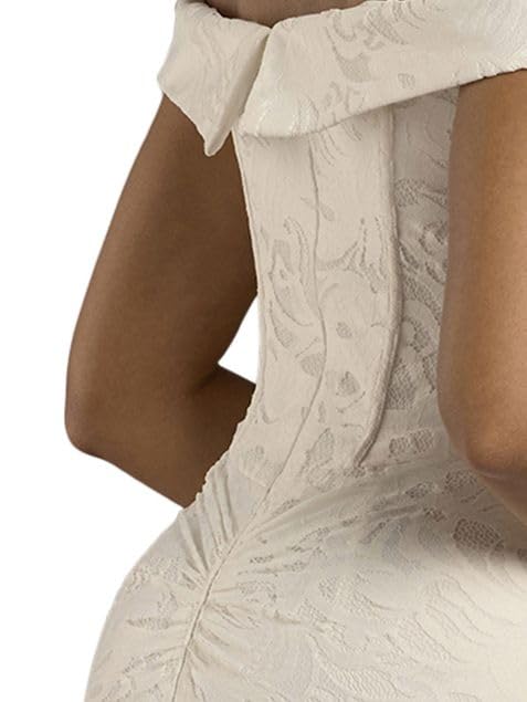 David's Bridal Corset Bodice Lace Off-The-Shoulder Wedding Dress4