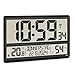 Produktbild TFA Dostmann XL Wanduhr digital, 60.4520.01, mit Temperatur und Luftfeuchtigkeit, Wochentag (8 Sprachen), Funkuhr, gut ablesbar, groß, schwarz