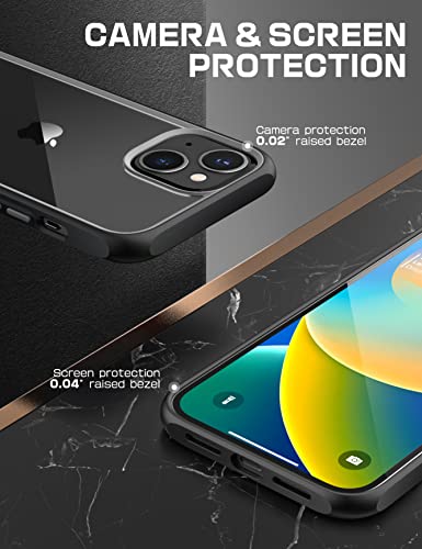 SUPCASE Unicorn Beetle Style Series Case for iPhone 14 / iPhone 13, Premium Hybrid Protective Slim Clear Case (Black)