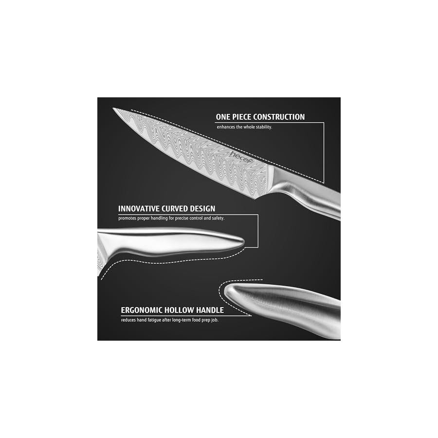 hecef-Kitchen-Knife-Set-with-Patented-Handle-15-Pieces-High-Carbon-Stainless-Steel-Chef-Knives-Set-with-Wooden-Block-Steak-Knives-Scissors-Sharpening-Steel hecef Kitchen Knife Set with Patented Handle, 15 Pieces High Carbon Stainless Steel Chef Knives Set with Wooden Block, Steak Knives, Scissors, Sharpening Steel