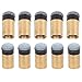REXVTNS 10pcs Billiards Cue Tips | Screw - On PU Leather & Copper Tips for SnookerPool | Sturdy Replacement Parts | Enhanced Ball Control & Protection (10MM)