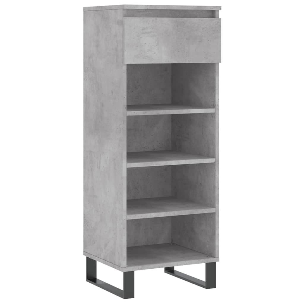 Estante de pasillo moderno tipo zapatero gris hormigón compacto