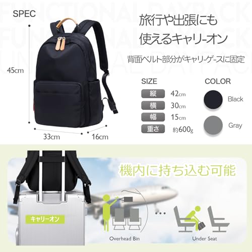 PAOIXEEL 2層構造 14ポケット リュック の商品画像 7
