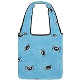 VAPOKF Spider and Webs - Bolsas de lona para mujer, bolsa de hombro grande reutilizable para escuela, trabajo, oficina, viajes, compras, casual