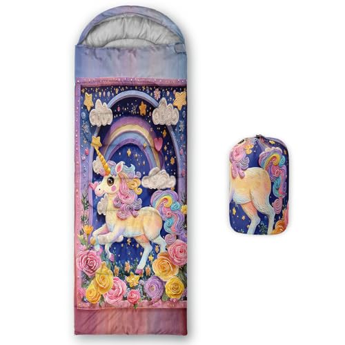 Image of QOOMO Ball Flower Camping Sleeping Bags,3 Season Warm & Cool Weather,Lightweight,Waterproof Sleeping Bags for Adults & Kids,Traveling,and Outdoors,Camping Gear Equipment