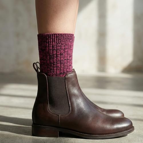 Image of Tipi Toe Women's 6 Pairs Winter Boot Socks - Soft Cotton Blend Warm Crew Socks Size 9-11