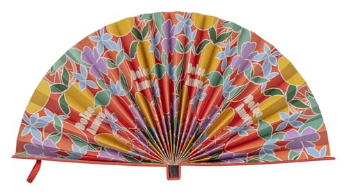 Clairefontaine - 116287C - Un Éventail en Carton Écologique Pliable 19.5x2 cm Décor Agrumes Aux Couleurs Acidulées - Accessoire Décoratif et Pratique pour Événements et Cadeaux Collection Dolce Amore