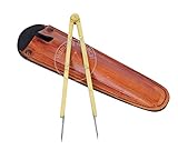 Humaira Nautical Vintage Navigation Straight Pattern Artist Divider Solid Brass Drawing Tool Professional 6” Long Solid Brass with Heavy Duty Steel Point with Leather Case with Stainless tip