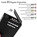 Ambrogio.L Full Pack 20 Regular Cigarettes Case/Box with Arc Lighter USB Rechargeable, Flameless, Windproof,Moisture-Proof