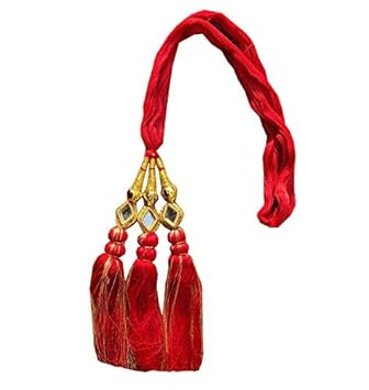 SIYAA Womens Patiala Shahi Paranda/Parandi Traditional Hair Accessory Braid Tassles/Hair Extension/Choti (Color-Red)