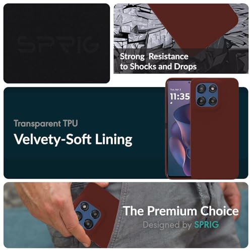 Image of SPRIG Compatible with Moto Edge 60 Stylus Premium SilkTone Back Cover Drop Tested Shock Proof Mobile Case for Men, Women, Boys and Girls with Camera Protection (Dark Brown)