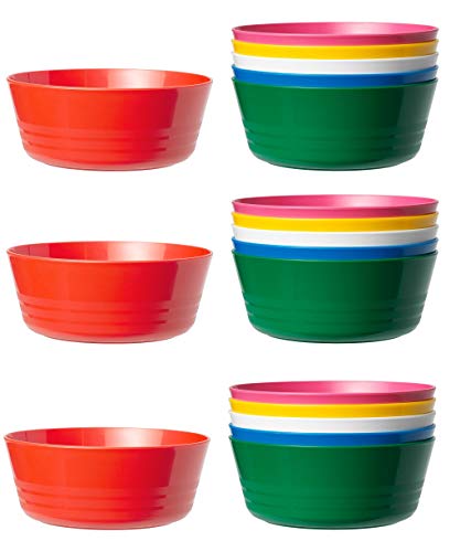 Ikea Kalas 204.212.93 BPA-freie Schüssel, mehrfarbig, 6er-Pack, Set mit 18 Schalen
