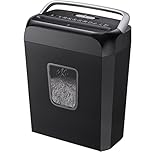 Bonsaii 6 Sheet Cross Cut Paper Shredder, Compact Shredder for Home & Small Office Use, Shreds Credit Cards, Staples, and Clips, Portable Handle Design, 13L Bin (C237-B Upgrade Version)