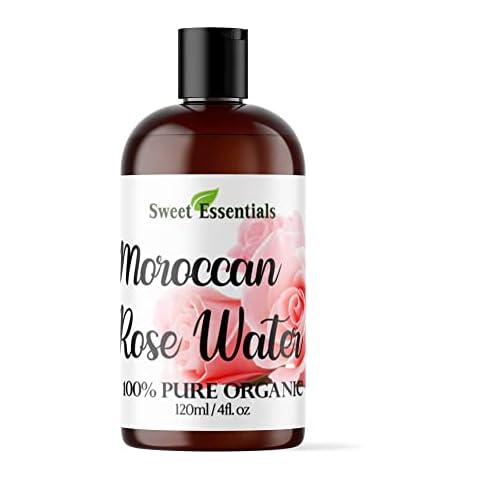 Premium Organic Moroccan Rose Water - 4oz - Imported from Morocco - 100% Pure (Food Grade) No Oils or Alcohol - Rich in Vitamin A & C. Perfect for Reviving, Hydrating & Rejuvenating Your Face & Neck Cover