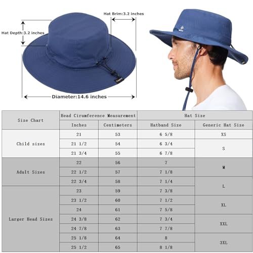 Image of Fishing Hat for Mens Sun Hat Wide Brim Bucket Hat SPF UV Protection XL XXL Large Size Big Head Hiking Beach Safari