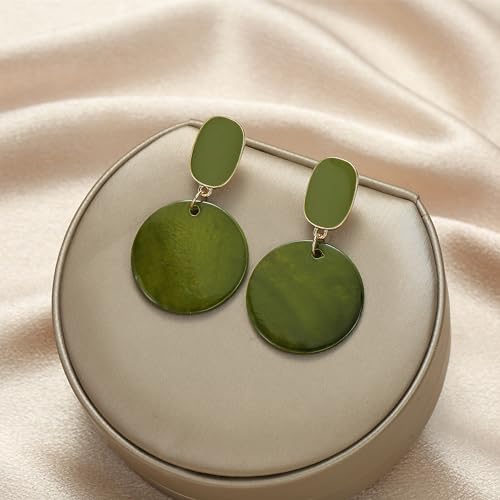 Round Circle Sea Shell Drop Earrings for Women Bohemian Statement Hypoallergenic Stud Dangle Earrings3