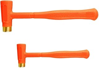 2pc Dead Blow Hammer Brass Head Dual Multi-Purpose Mallet Molded Head 12-24 OZ