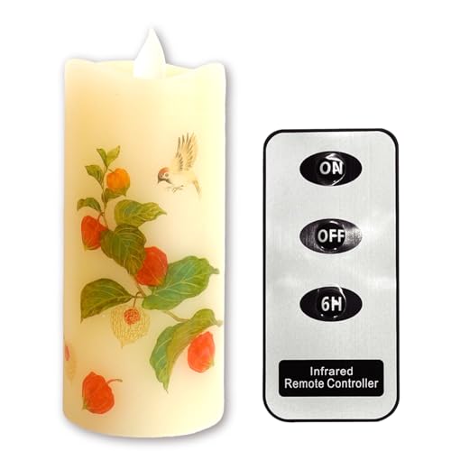 いろはあかりS(リモコン付き)電子キャンドル 電子ろうそく LEDキャンドル 電子ロウソク ろうそく蝋燭 ロウソク キャンドル コードレス 仏具 メモリアルグッズ (ほおずき)