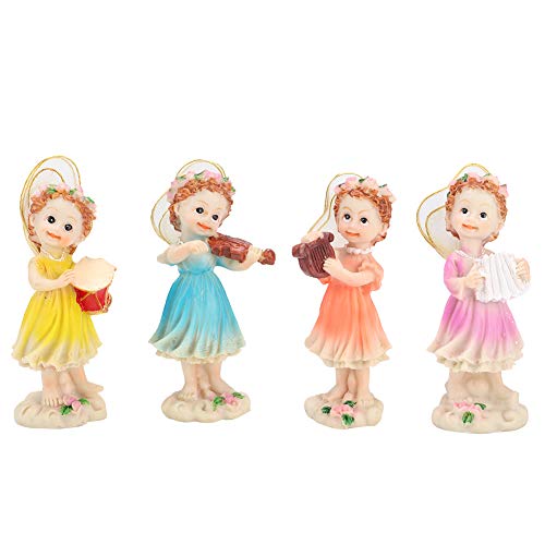 Restokki Garden Figurines Garden Statue Outdoor Decor, 4pcs Lovely Resin Garden Simulation Fairy Ornament, Yard Statues Landscape Decoration
