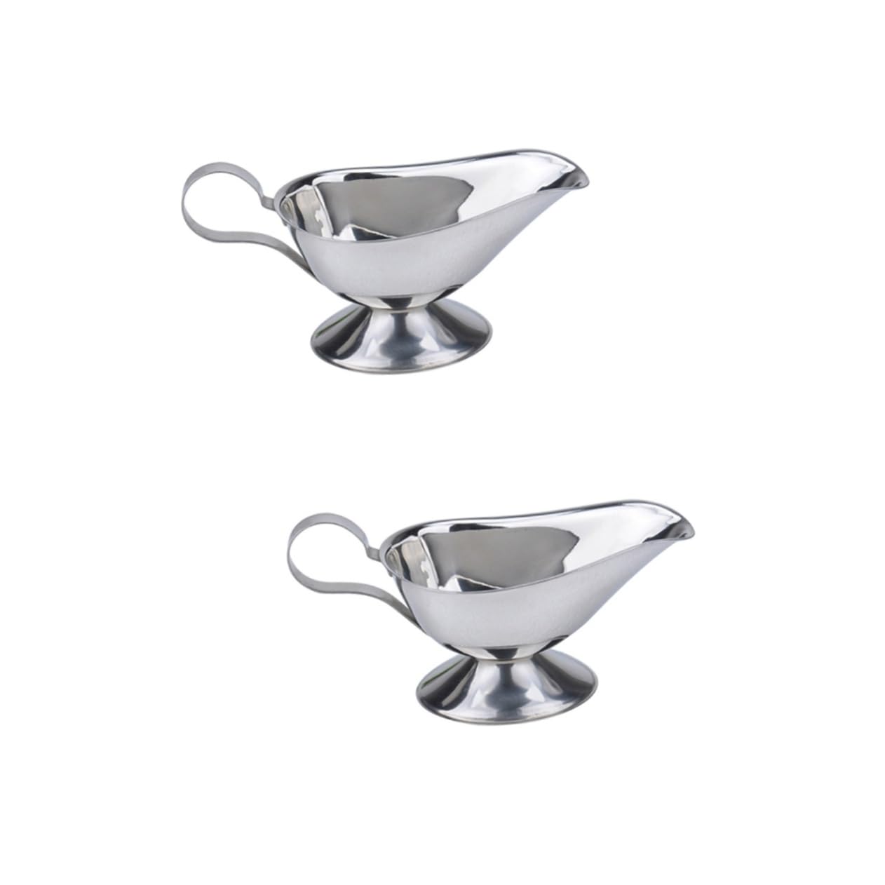 Garneck 2pcs Gravy Boat Pour Gravy Pitcher Sauce Jug Gravy Bowl Sauce Serving Boat Dip Jam Silver Seasoning Dish Dumpling Supply White Kettle Steel Bowl Steak Sauce Pitcher Appetizer Tray