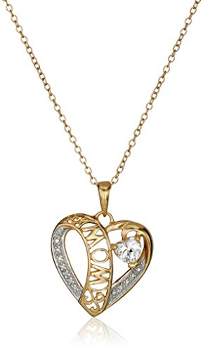 18k Yellow Gold Plated Sterling Silver Two-Tone Created White Sapphire 