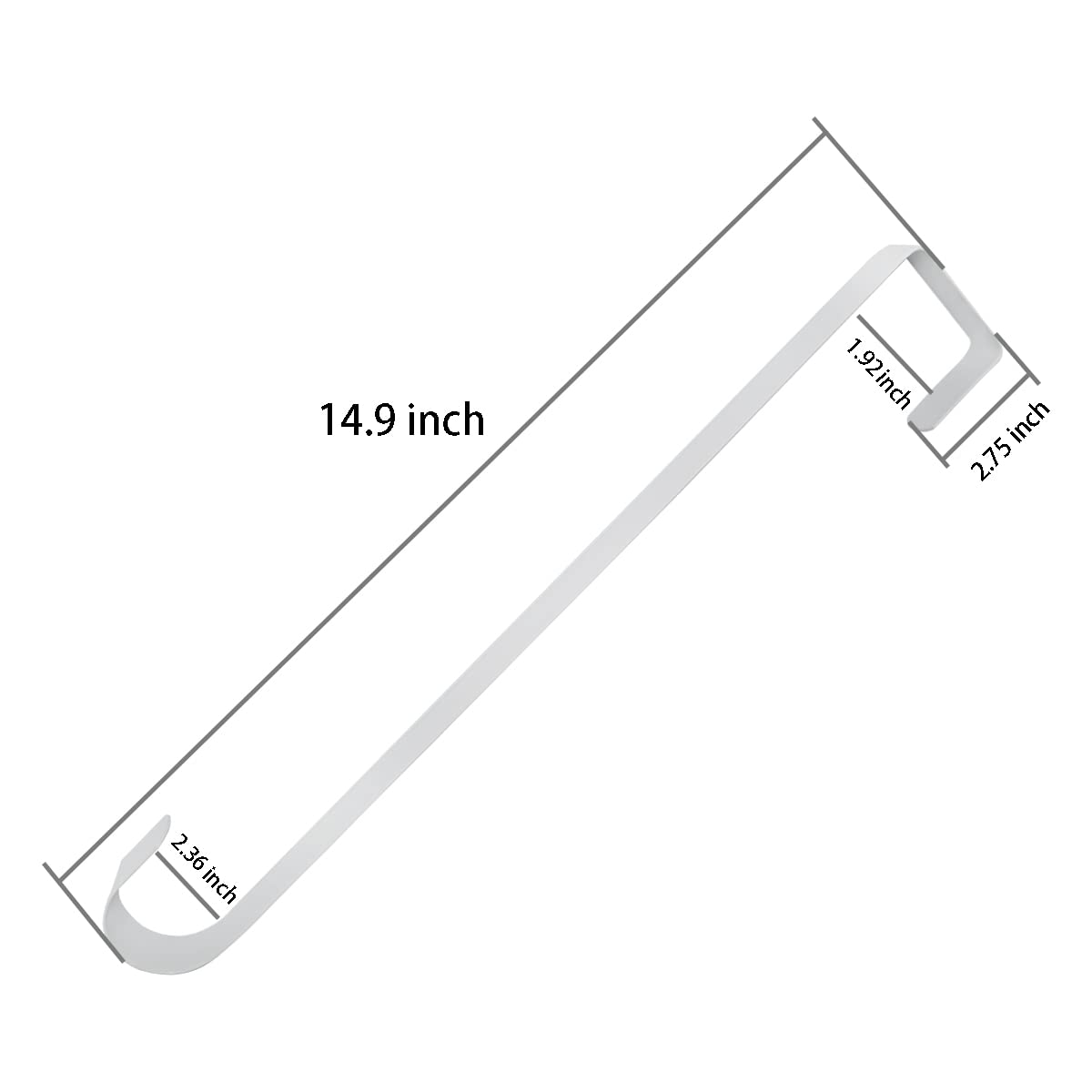 KJGJ 5 Pcs15 Inch Wreath Hanger for Door Wreath Decoration Metal Hook Over The Door Pool Pole Hanger for Fence Single Door Hook for Hanging Towels Coats Various Festive Wreaths (White)