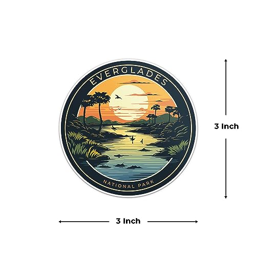 Image of Everglades National Park Sticker - Waterproof Vinyl Decal for Car Bumper, Laptop, Luggage, Water Bottle, Wall, and Window, Size - 3'' X 3''