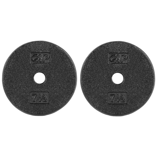 Image of CAP Barbell Standard 1-Inch Cast Iron Weight Plates - Singles & Sets | 1.25-50 lbs | Multiple Options