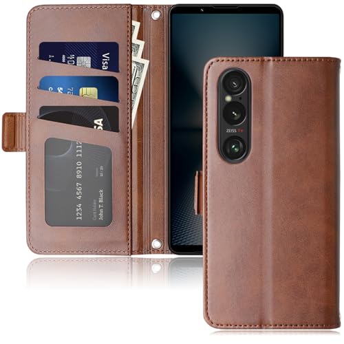 Xperia 1 VI �P�[�X �蒠�^ SOG13 SO-51E XQ-EC44 �Ή� �J�[�h ���[ ����PU �ϏՌ� ���z �J�o�[ (�u���E��, Xperia 1 VI)