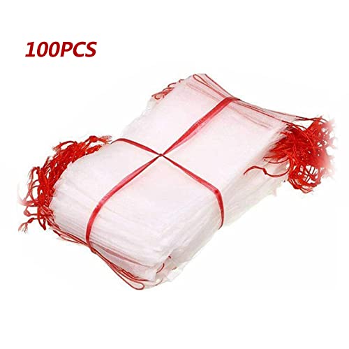 Homesen Suprimentos para controle de pragas 100Pcs Jardim Planta Frutas Proteja Cordão Sacos Rede Co