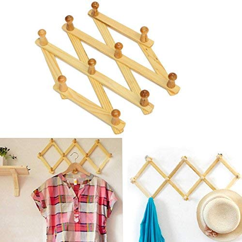 CONNECTWIDE Bamboo Wooden Wall Mounted Peg Rack (Yellow) Amazon.in