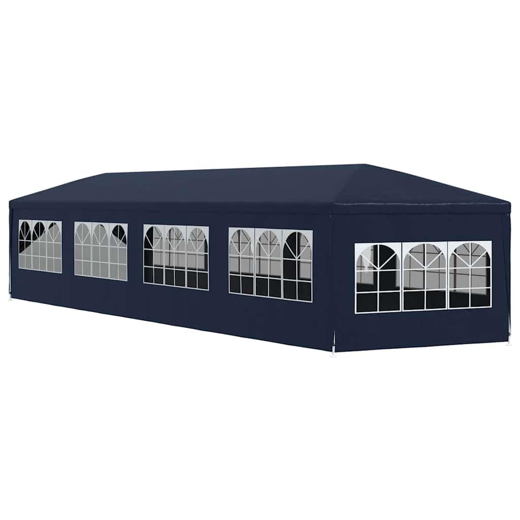 Carpa de jardín 3 x 12 m azul con 8 paredes laterales y 2 puertas