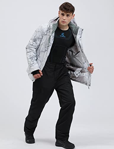 Conjunto de jaqueta e calça de esqui masculina à prova d'água para neve ao ar livre quente inverno