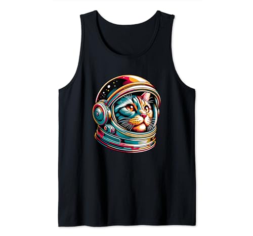 Gato en el espacio, astronauta, espacio cósmico Camiseta sin Mangas