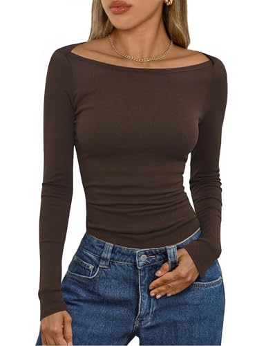 Maglia costine elegante stretta donna è perfetta per l'ufficio, le feste, lo street style, le serate romantiche, l'allenamento e lo yoga. Ideale per creare look curati e versatili in ogni occasione della giornata