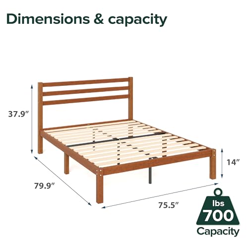 Image of Zinus Leah Bamboo Platform Bed Frame with Headboard, No Box Spring Needed, Wood Slat Support, Easy Assembly, King