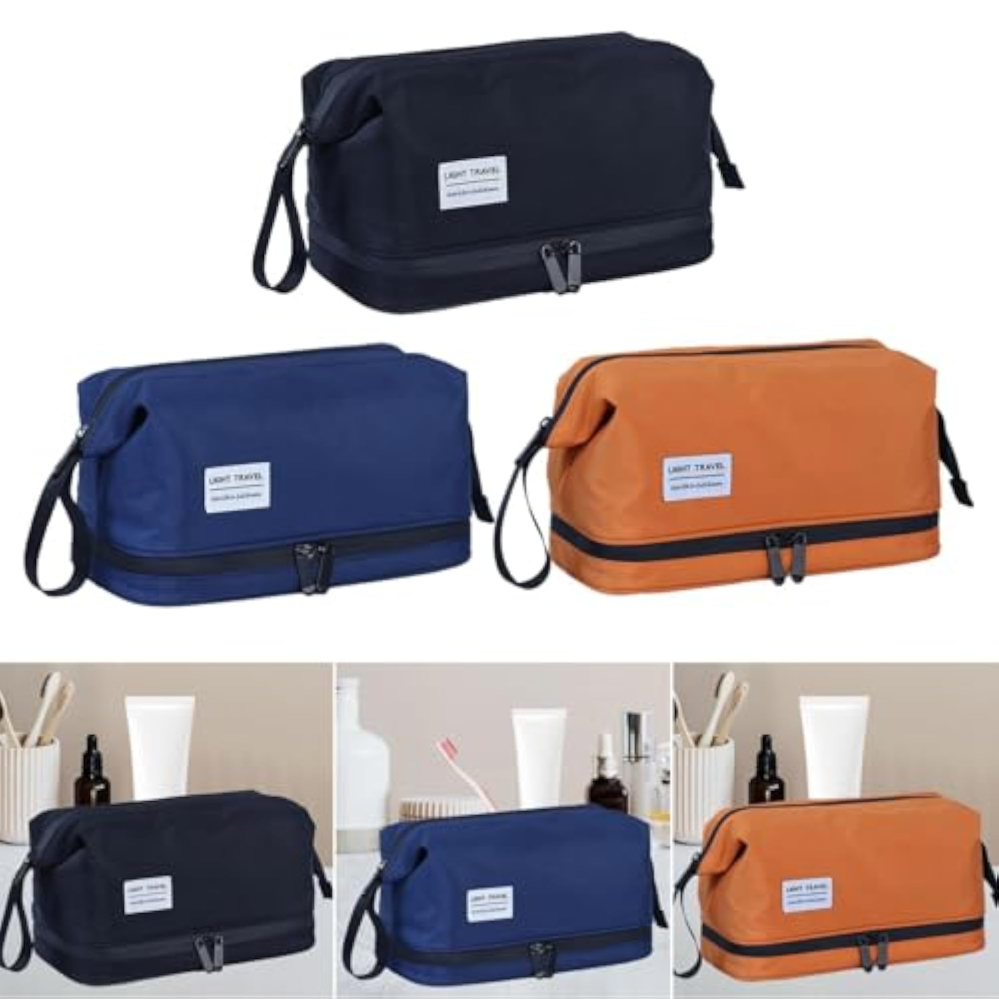 Large Makeup Bag Pouch Cosmetic Organizer for Travel, Black