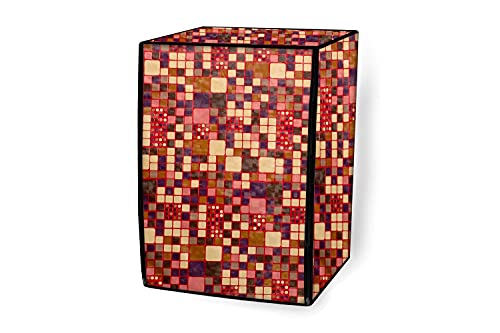 Image of Stylista Washing Machine Cover Compatible for Bosch 9 Kg Fully-Automatic Front Loading WAT28661IN, Abstract Pattern Brown